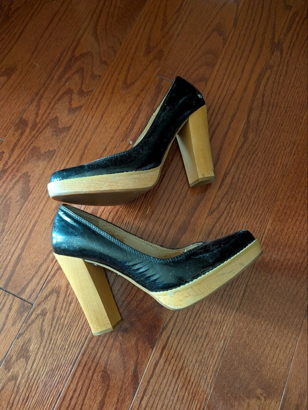 Michael Kors Black Platform Block Heel Pumps